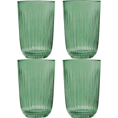 Kähler Hammershøi vandglas, 37 cl, Ø 8 cm, 4 stk, grøn