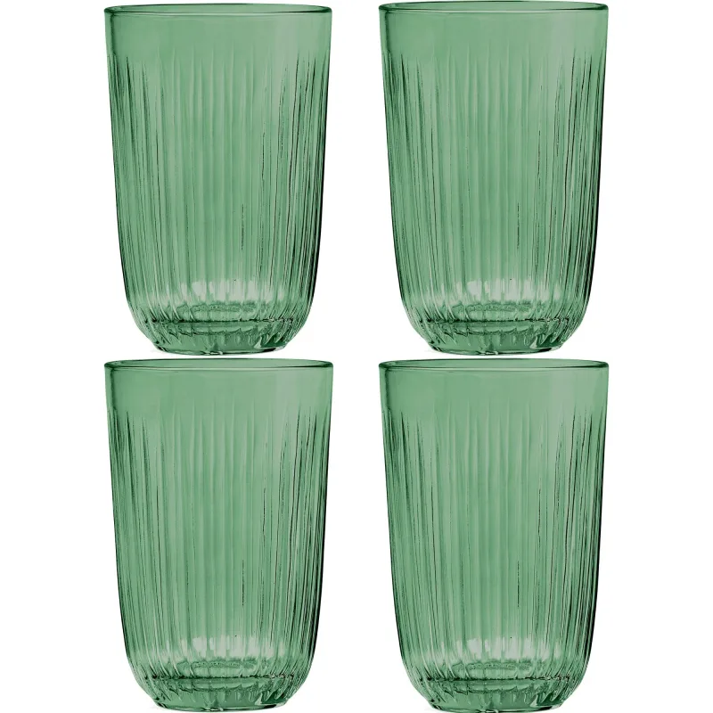 Kähler Hammershøi vandglas, 37 cl, Ø 8 cm, 4 stk, grøn