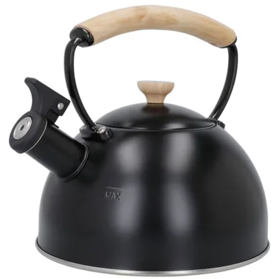 La cafetière Fløjtekedel med træhåndtag, sort