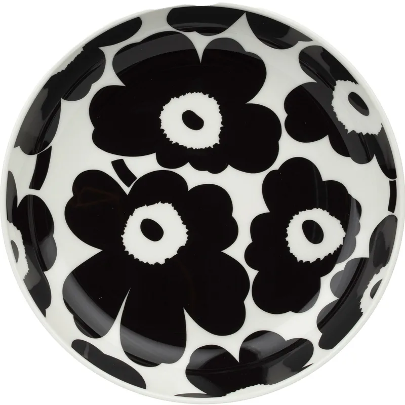Marimekko Unikko dyb tallerken Ø20,5 cm, sort/hvid