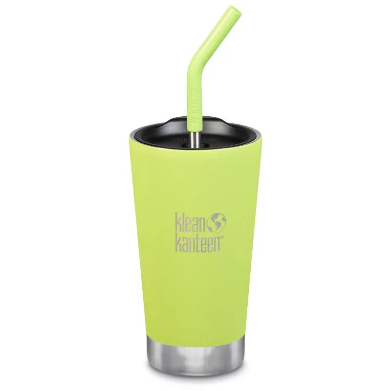 Klean kanteen Termokop med sugerørslåg, 473 ml, grøn