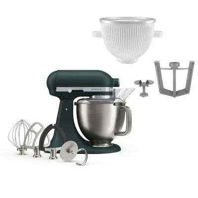 Kitchenaid Artisan Plus køkkenmaskine med istilbehør, pebbled palm