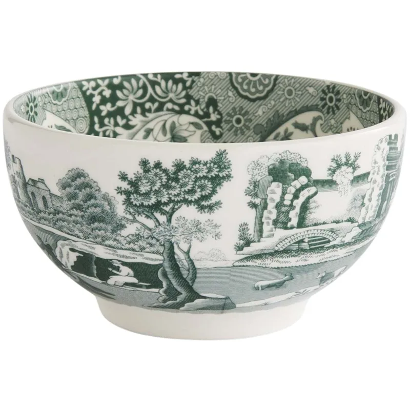 Spode Heritage Green Italian skål 11 cm, grøn/hvid