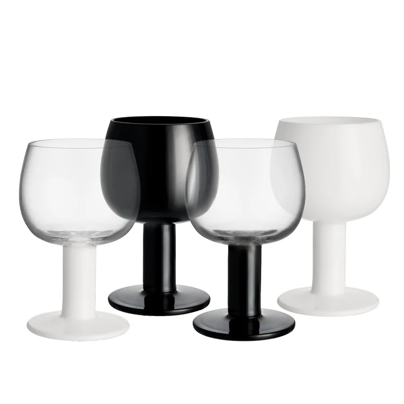 Kosta boda Fars Glas vinglas 40 cl 4-pak, hvid/sort