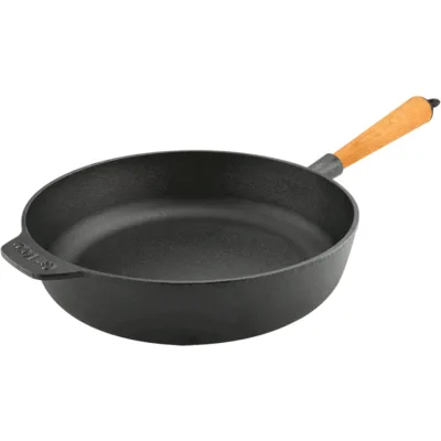 Carl victor Støbejerns sauterpande 28 cm, med bøgegreb