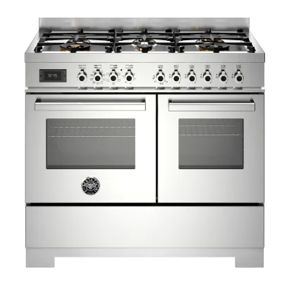 Bertazzoni PRO106L2EXT2 Professional gaskomfur 100 cm med 6 brændere og 2 ovne, rustfrit stål