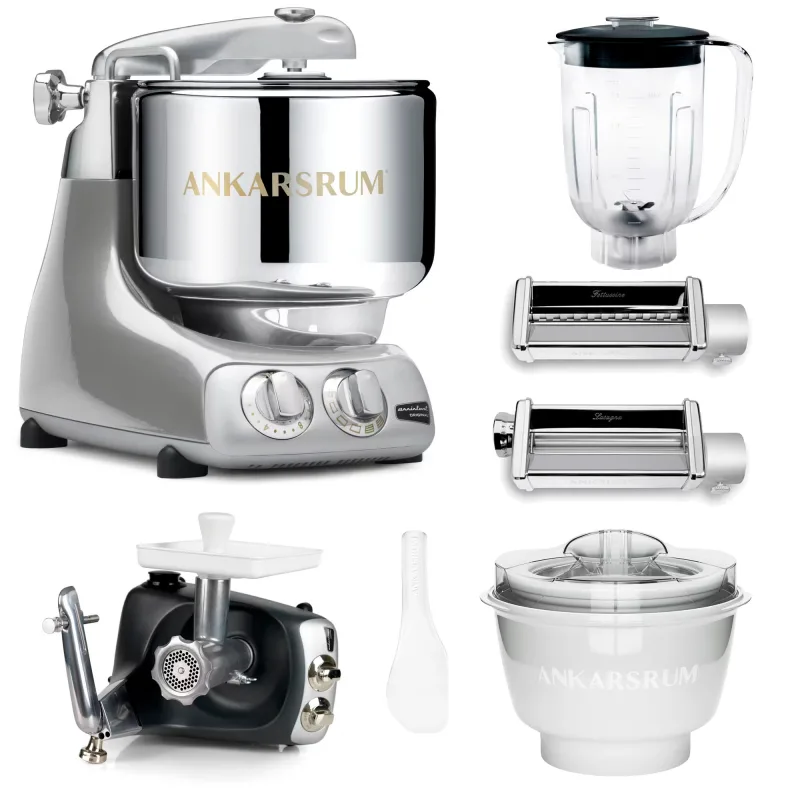 Ankarsrum Assistent Original køkkenmaskine med middagspakke, jubilee silver