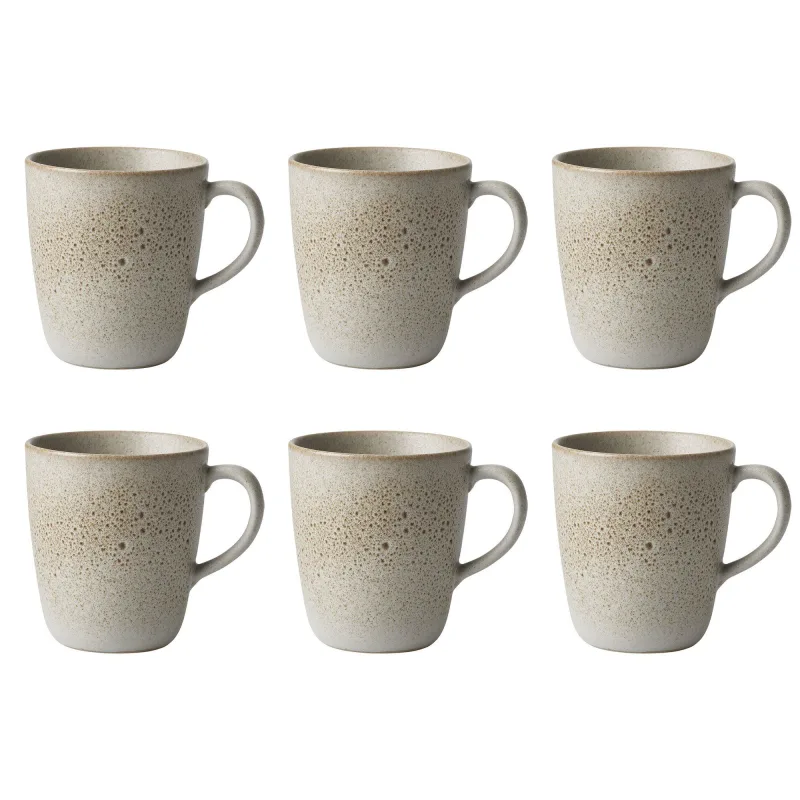 Aida Raw krus med hank 35 cl, beige, 6 stk.