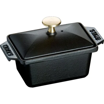 Staub Terrine 15 x 11 cm i støbejern, sort
