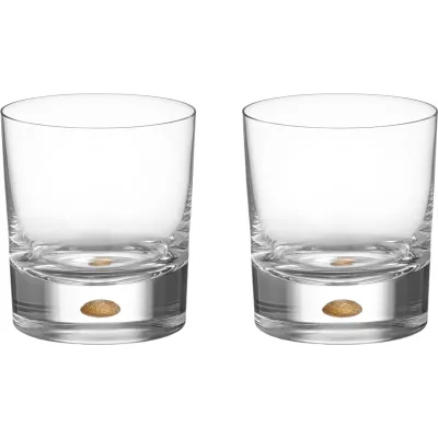 Orrefors Intermezzo Double Old Fashioned drinksglas 25 cl, guld