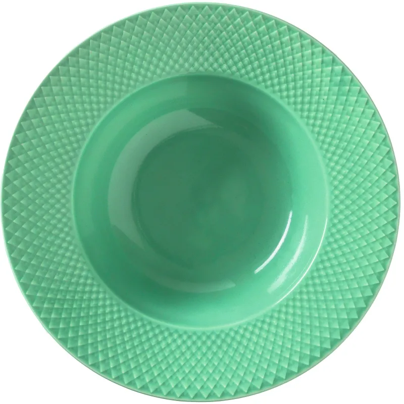 Lyngby porcelæn Rhombe Color dyb tallerken 24,5 cm grøn