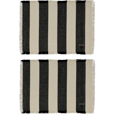 Oyoy living design Toppu dækkeserviet, sort, 2 stk.