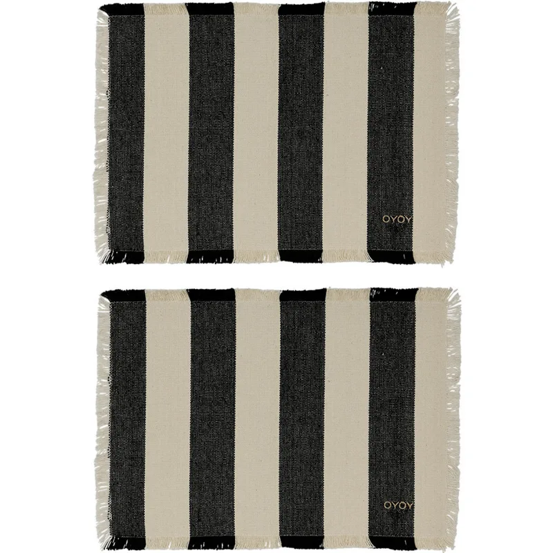Oyoy living design Toppu dækkeserviet, sort, 2 stk.