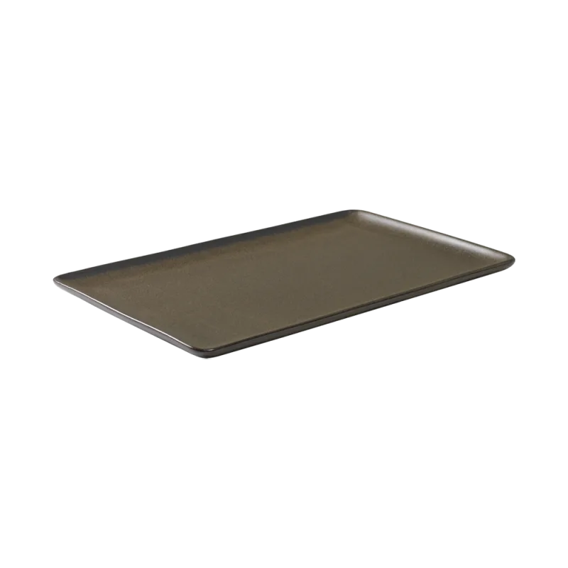 Raw rektangulær middagstallerken 31,5 x 20 cm - Metallic Brown