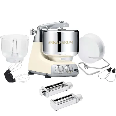 Ankarsrum Assistent Original AKM 6230 køkkenmaskine og pastakit, light creme