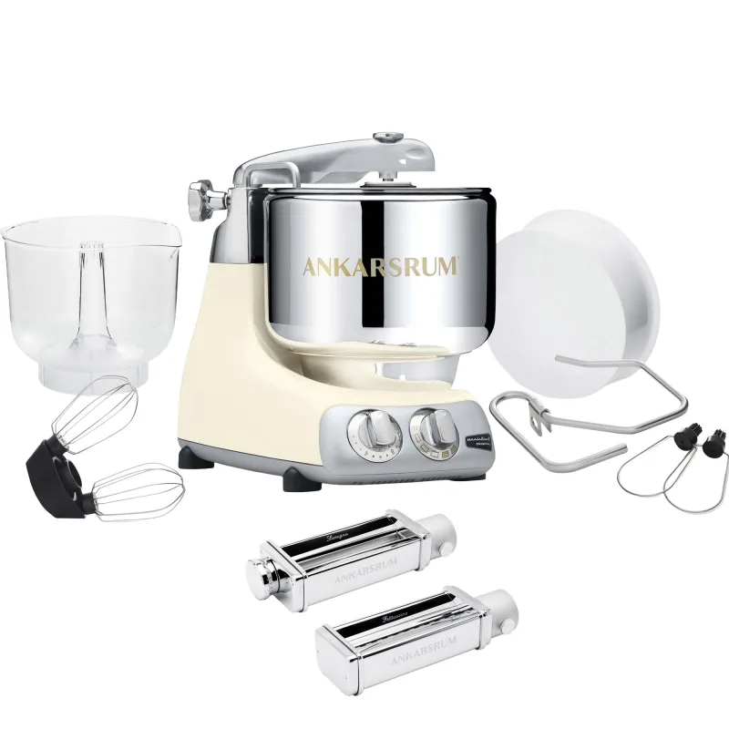 Ankarsrum Assistent Original AKM 6230 køkkenmaskine og pastakit, light creme