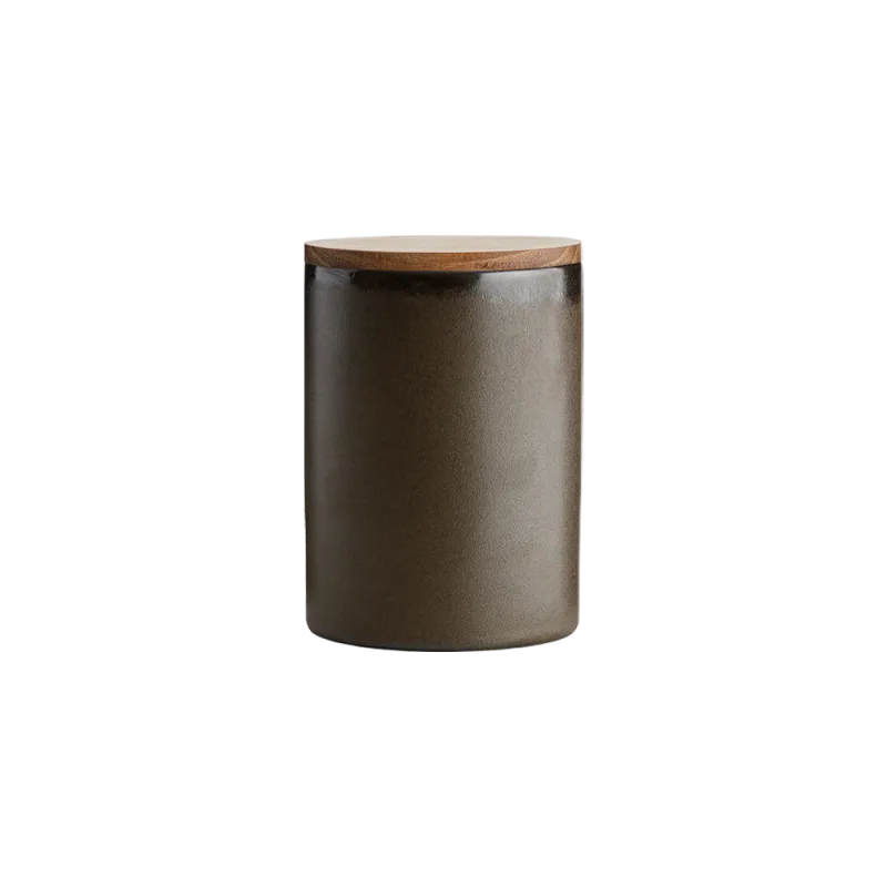 Raw opbevaringskrukke med låg - Metallic Brown