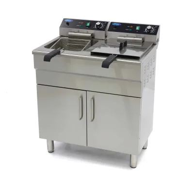 Elektrisk friture 2 x 16L - m. vandhane og skab - Maxima