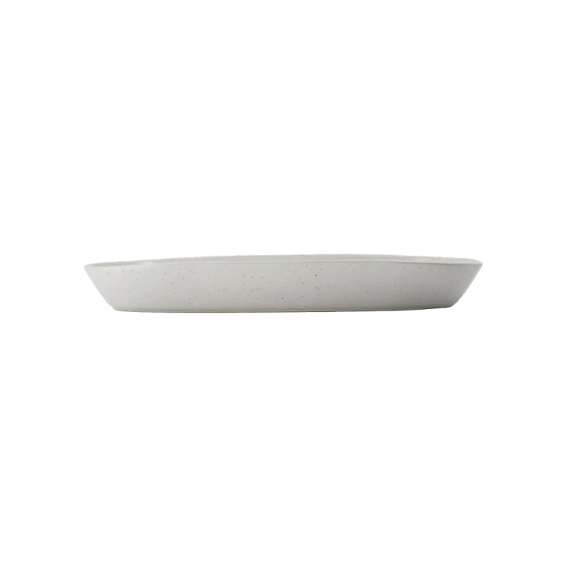 Pion ovalt serveringsfad 38 cm - Grå/hvid