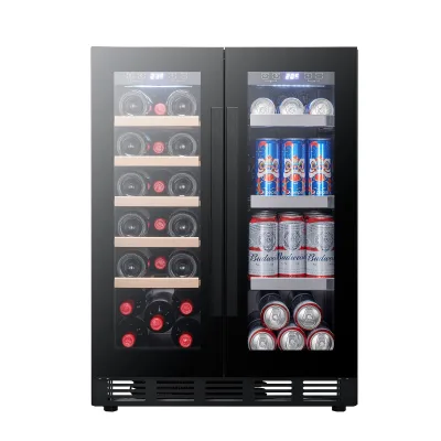 Cavin Arctic Collection 60 Duo Fullglass Black indbygget vin- og ølkøleskab
