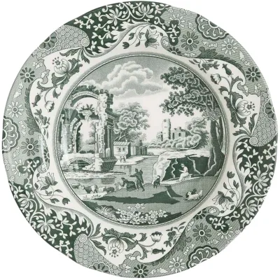 Spode Heritage Green Italian dyb tallerken 23 cm, grøn/hvid