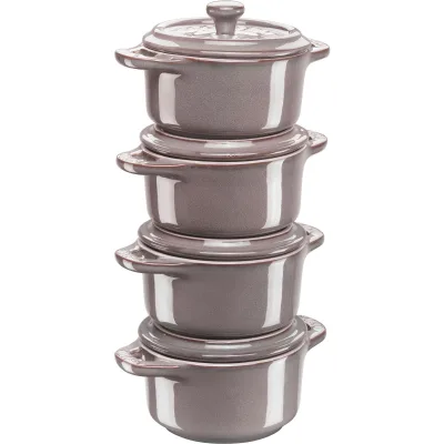 Staub Mini-Cocotte grydesæt 4-pak, grå