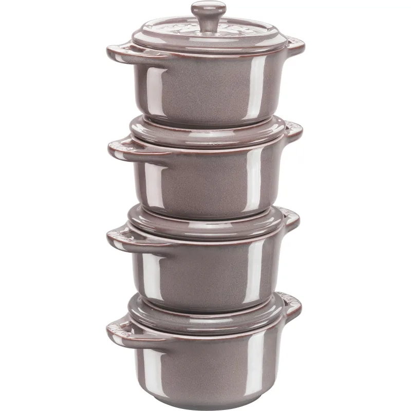 Staub Mini-Cocotte grydesæt 4-pak, grå