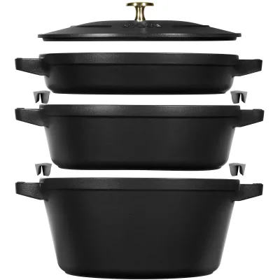 Staub Gryde & kasserollesæt 24 cm, sort