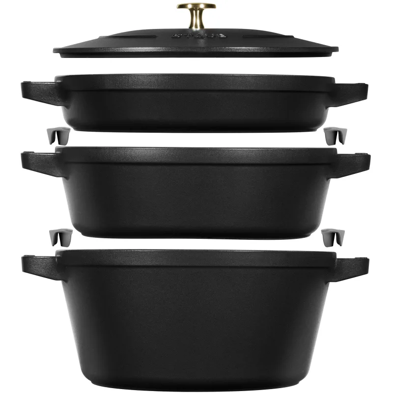 Staub Gryde & kasserollesæt 24 cm, sort
