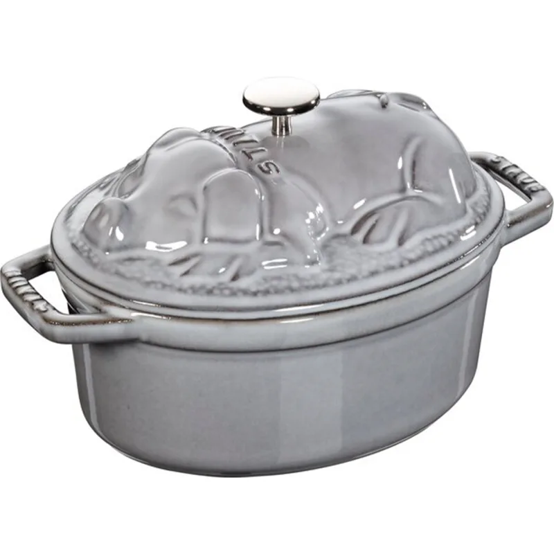 Staub La Cocotte støbejernsgryde 17 cm med griselåg, grafitgrå
