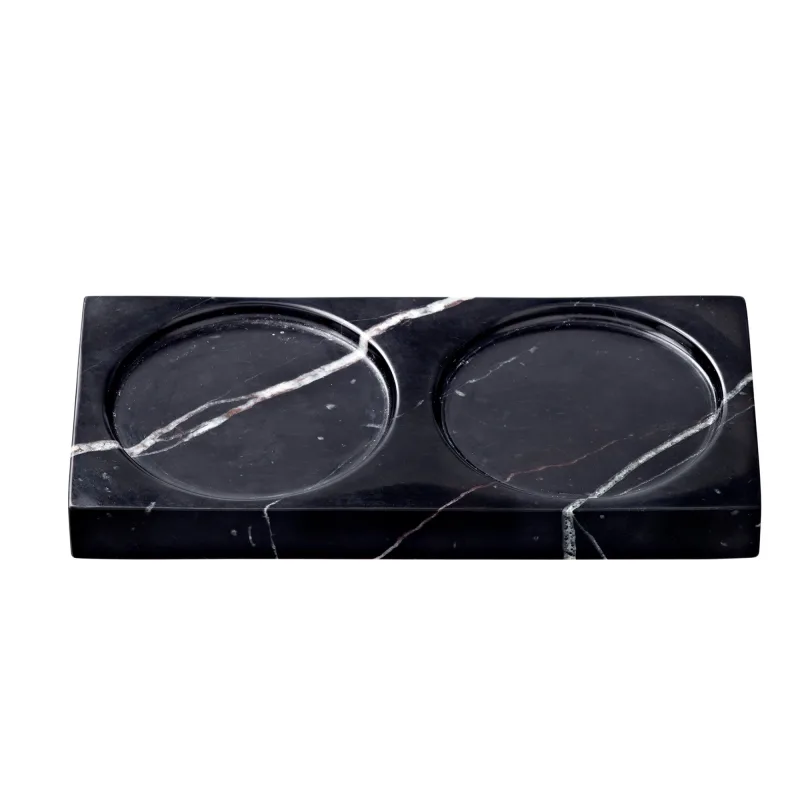 Crushgrind Tabletopper bakke til salt- og peberkværn, black marble