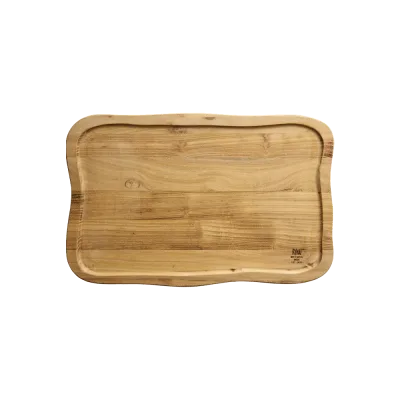 Raw Teak skærebræt med saftrille - 40x26 cm