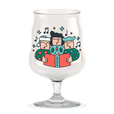 Holmegaard Mikkeller Universel ølglas 2026 40 cl klar med dekoration