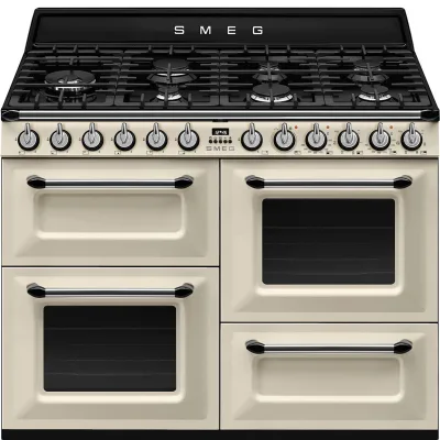 Smeg TR4110P1 10 Victoria gaskomfur med 3 ovne 110 cm, creme