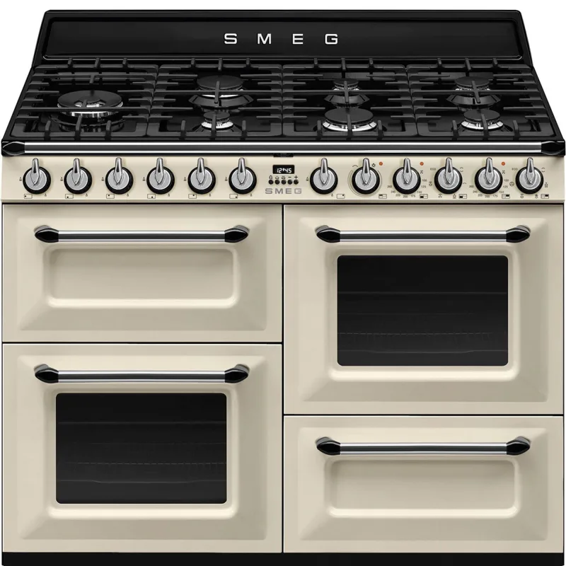 Smeg TR4110P1 10 Victoria gaskomfur med 3 ovne 110 cm, creme