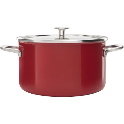 Kitchenaid Cookware Collection Gryde m/låg 24 cm, rød
