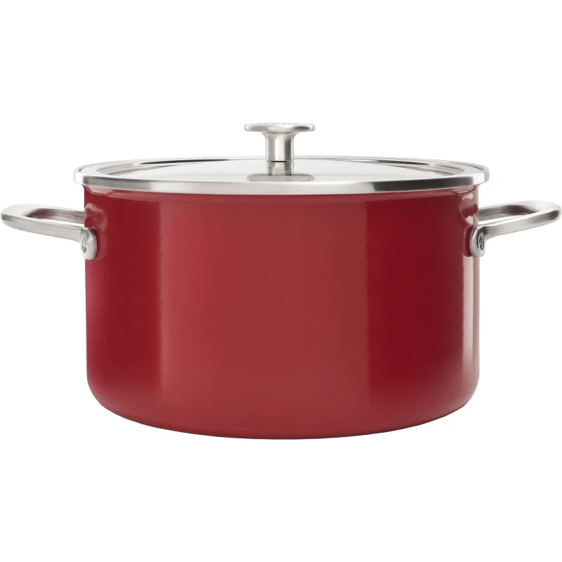 Kitchenaid Cookware Collection Gryde m/låg 24 cm, rød