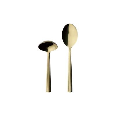Raw serveringssæt 2 dele (sauce- og kartoffelske) - Champagne guld