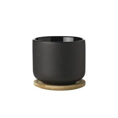 Stelton Theo kop med coaster - 0,2 L - sort
