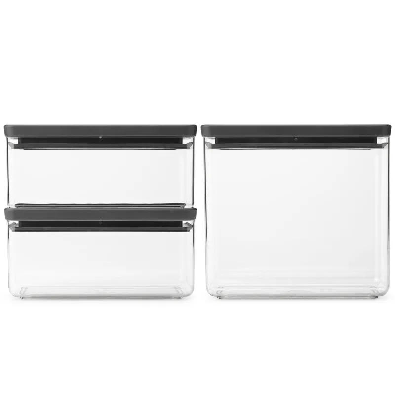 Brabantia Tasty+ beholdersæt 3 dele, mørkegrå