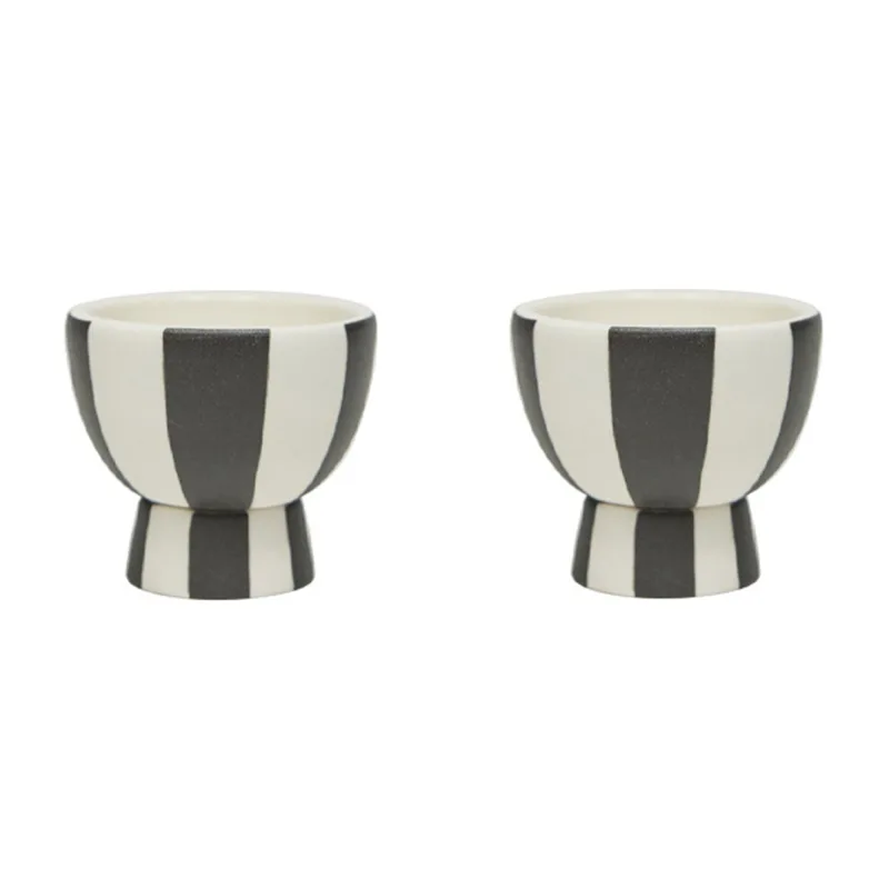 Oyoy living design Toppu æggebæger 2 stk, hvid/sort