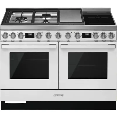 Smeg CPF120IGMPWH Portofino gas-/induktionskomfur, hvid