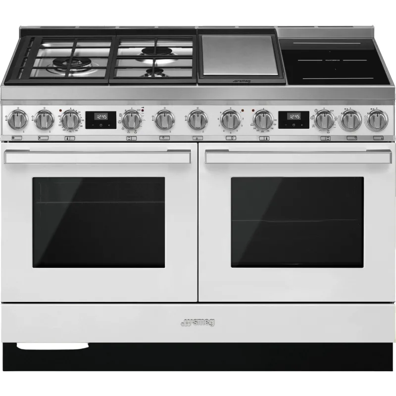 Smeg CPF120IGMPWH Portofino gas-/induktionskomfur, hvid