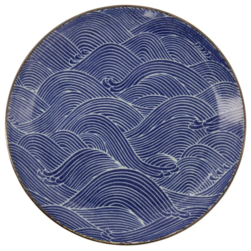 Tokyo design studio Seigaiha Blue tallerken 25 cm