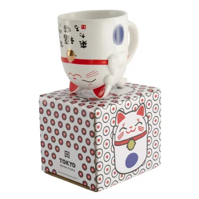 Tokyo design studio Kawaii Lucky Cat krus 35 cl, blå