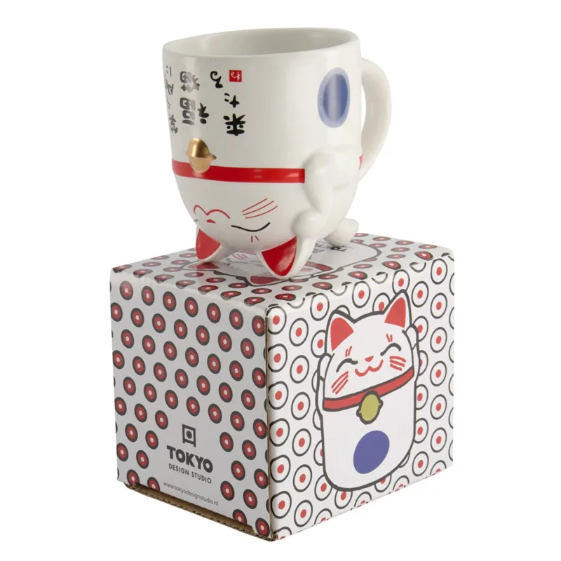 Tokyo design studio Kawaii Lucky Cat krus 35 cl, blå