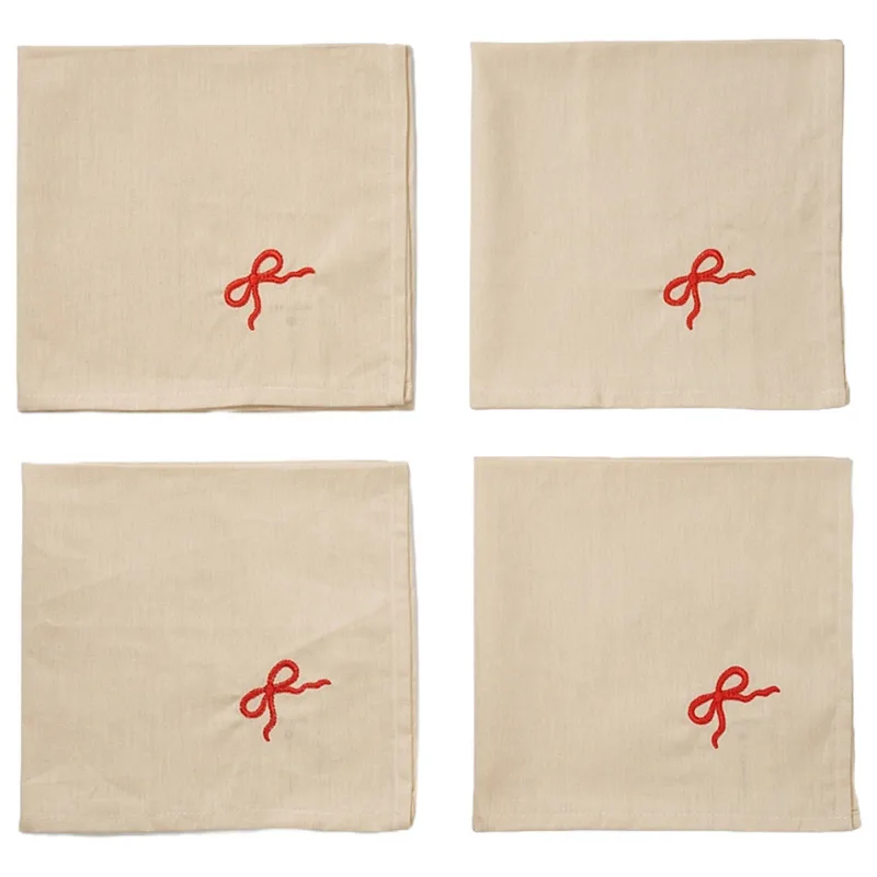 Midnatt Bow servietter 40x40 cm 4-pak