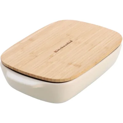 Kitchenaid Ovnform med låg 31 x 18,5 x 6 cm, creme