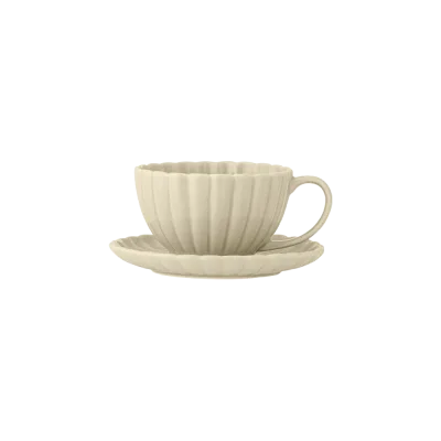 Latina cappuccino kop med underkop - Natur