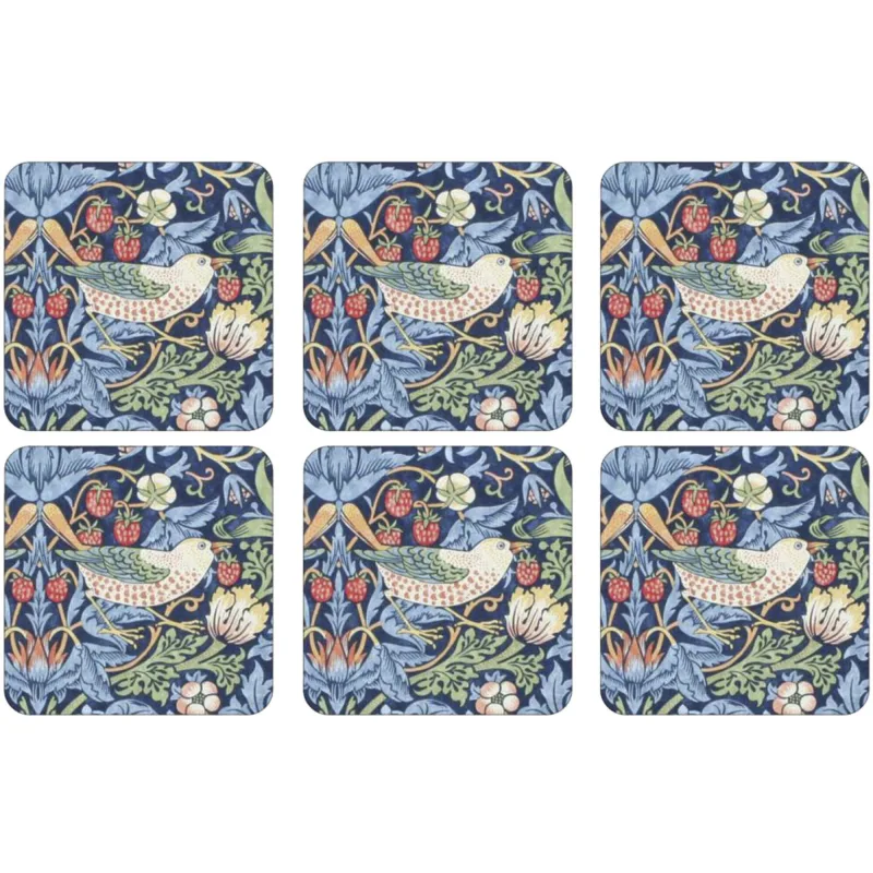 Spode Glasunderlag 'Strawberry Thief', blå